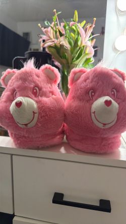 PINK Carebear slippers
