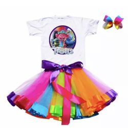 Trolls 4T Party Set Tutu Outfit