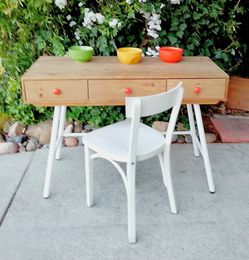 Desk with Chair Natural Wood 3 Drawers 44" W X 17" D X 30 " T