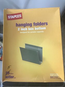 15 hanging folders 2 inch box bottom letter size by Staples