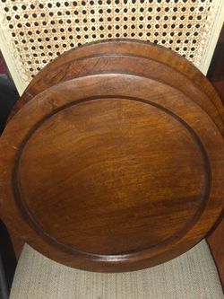 18" hand carved wooden serving platters