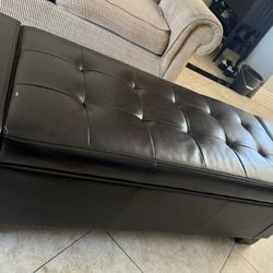 Ottoman Bench, Dark Brown