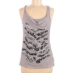 NWT Express Sequin Grey Top/Blouse Sleeveless Size Small. Condition is "New with tags".