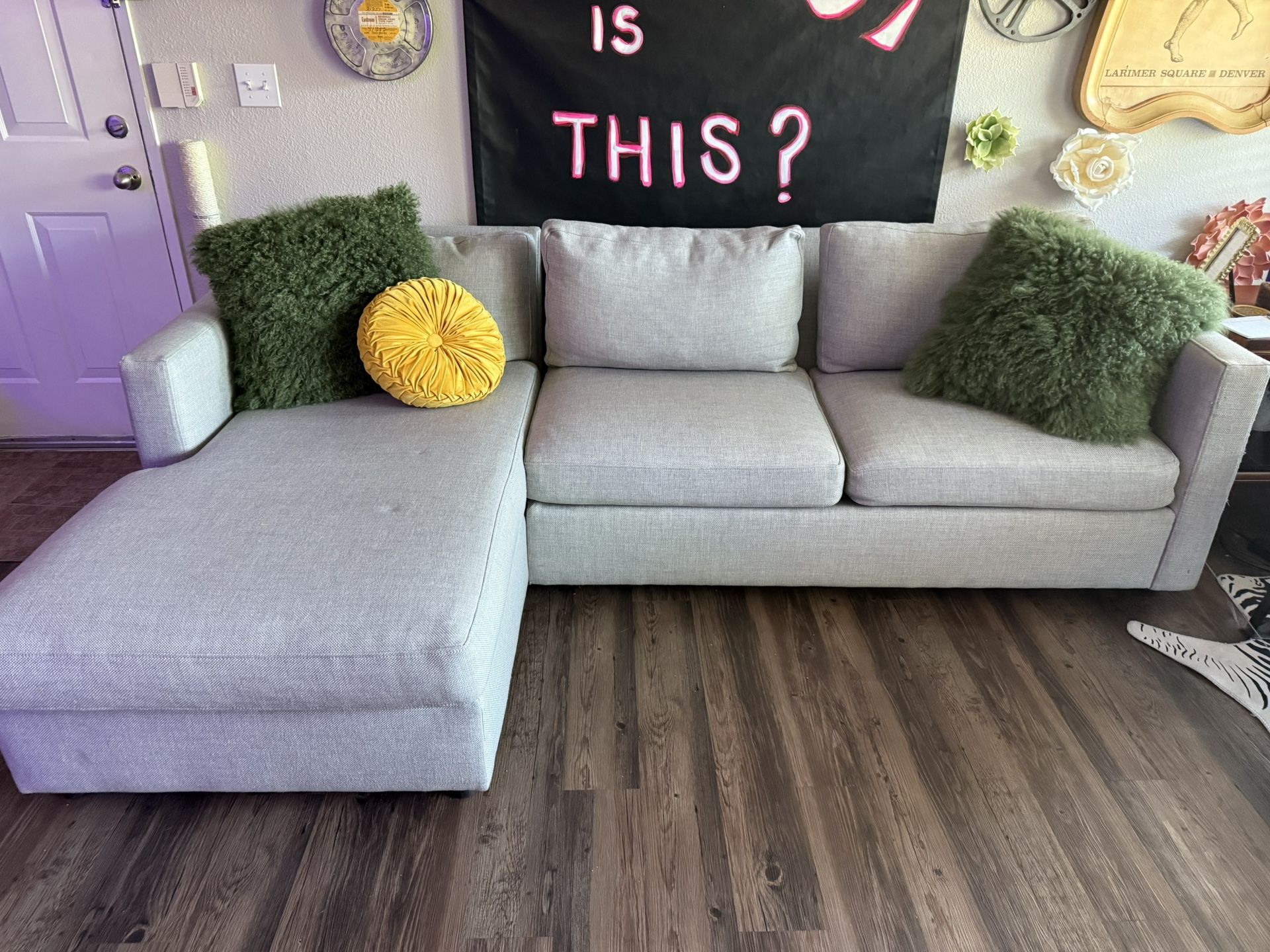 Crate And Barrel Right Arm Chaise Couch