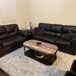 Sofa and Loveseat Black Chocolate