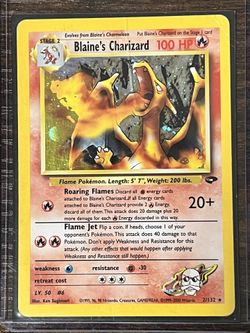 Pokémon TCG Blaine's Charizard Gym Challenge 2 Unlimited Holo Rare HP
