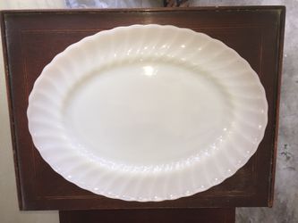 Anchor Hocking milk glass platter.