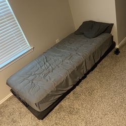 Twin Size Adjustable Bed Frame With Remote And Mattress 
