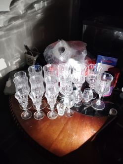 Clear clean antique crystal glasses.