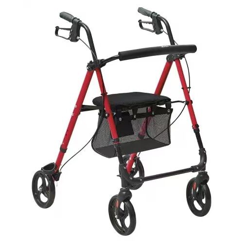 Rollator Walker for Seniors and Adult, Lightweight Aluminum Foldable Rolling Walker with Adjustable Seat and Handle, Outdoor Mobility Rollator Walker