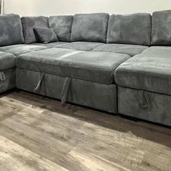 New Large Sleeper Sectional Couch With Storage / Free Delivery 