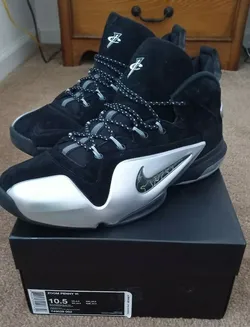 Nike Air Zoom Penny 6 VI Premium Black Metallic Silver Size 10.5 749629-002