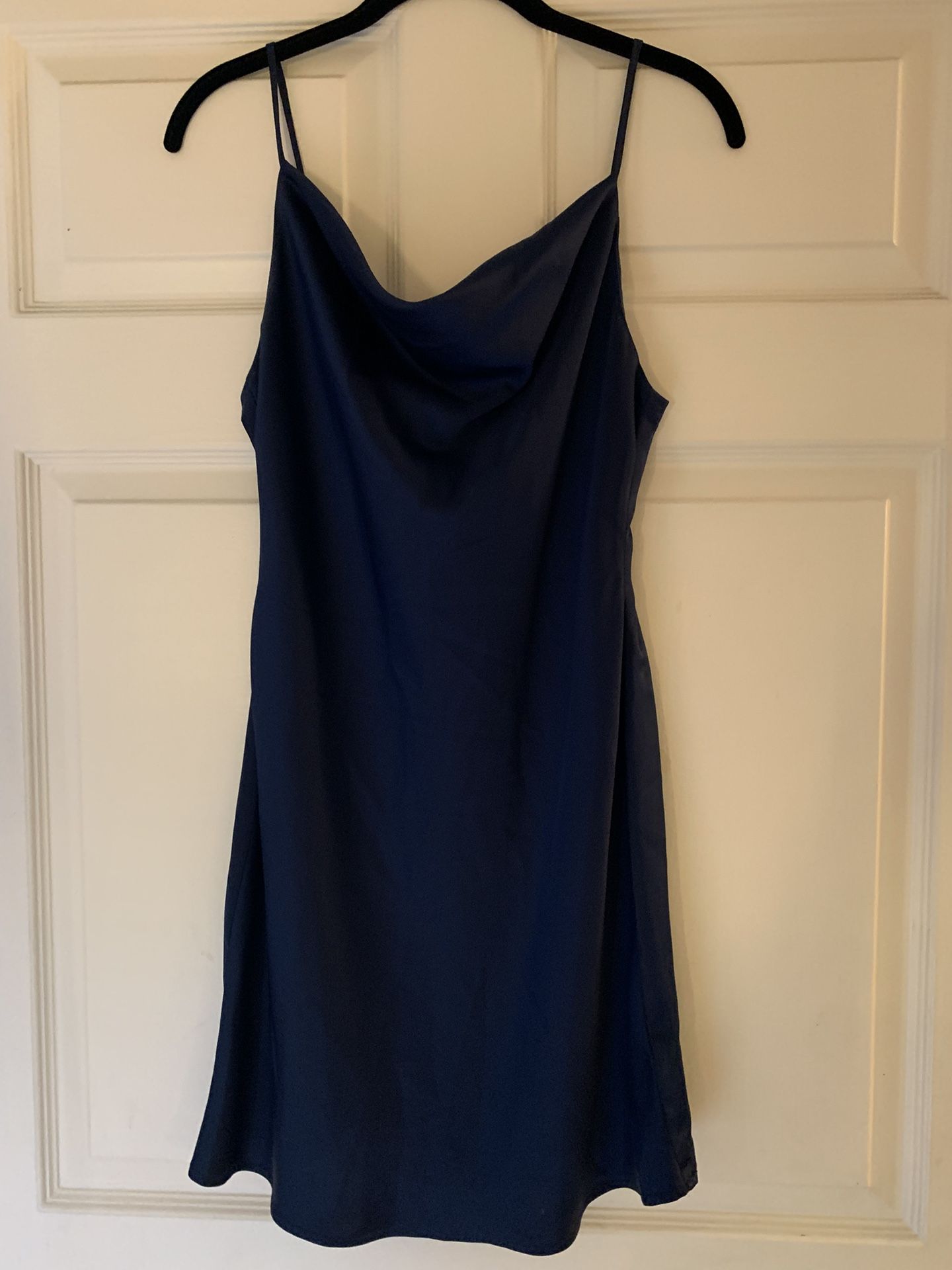 Medium Mini Midnight Blue Cowl Neck Dress