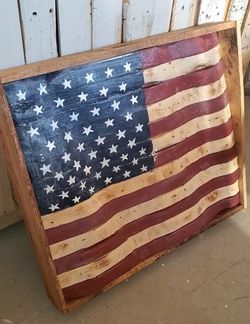 American Flag Solid Wood
