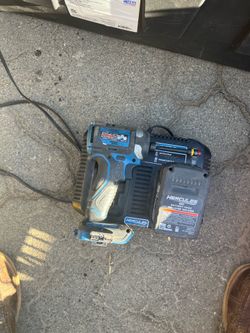Drill set and blower with charger