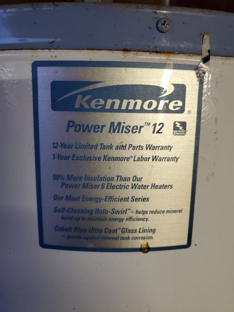 Kenmore Power Miser 12 55 Gal Electric Water Heater for Sale in