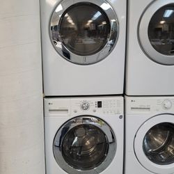 LG Front Loading Washer And Stackable Gas Dryer Set 