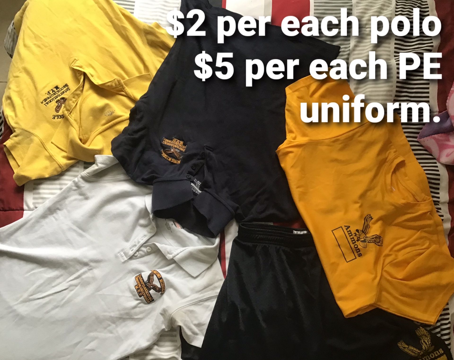 Ammons middle school uniforms and PE uniforms