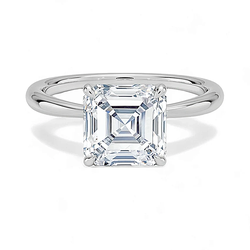 1.00 Carat White Gold Solitaire Engagement Ring with IGI Certified Asscher Cut Lab Grown Diamond.