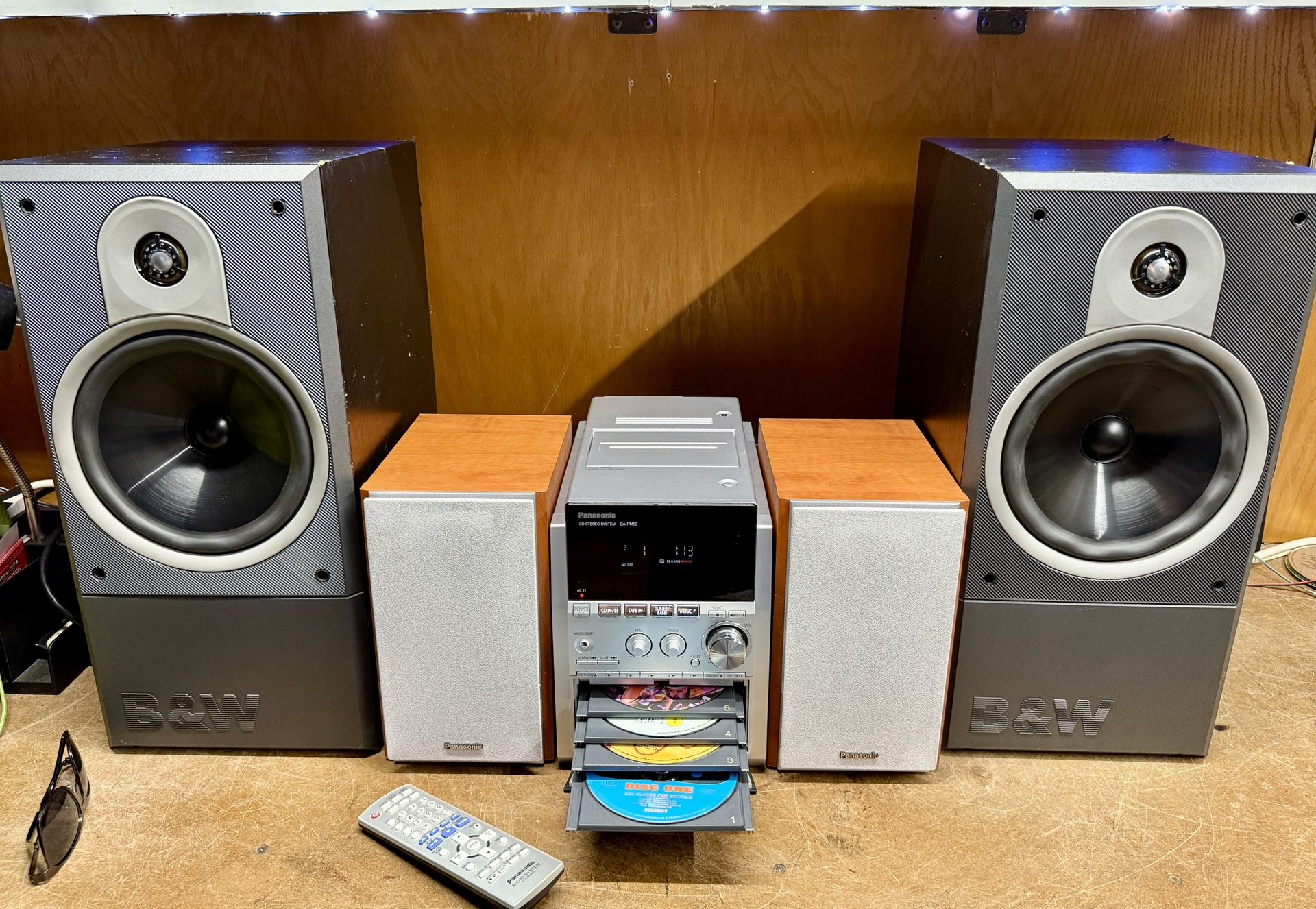 Like new Panasonic mini system and B&W bookshelf speakers in excellent working condition. Everything