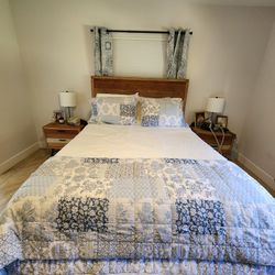 Queen Bed, Mattress And Bunkie Board