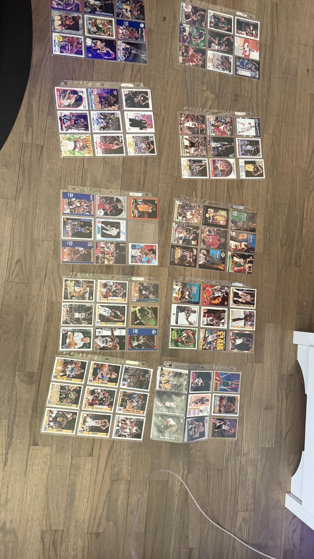 12 Sheets of 80s-00s Basketball Cards 
