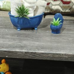 Ceramic Bathtub And Toilet Decor Set 