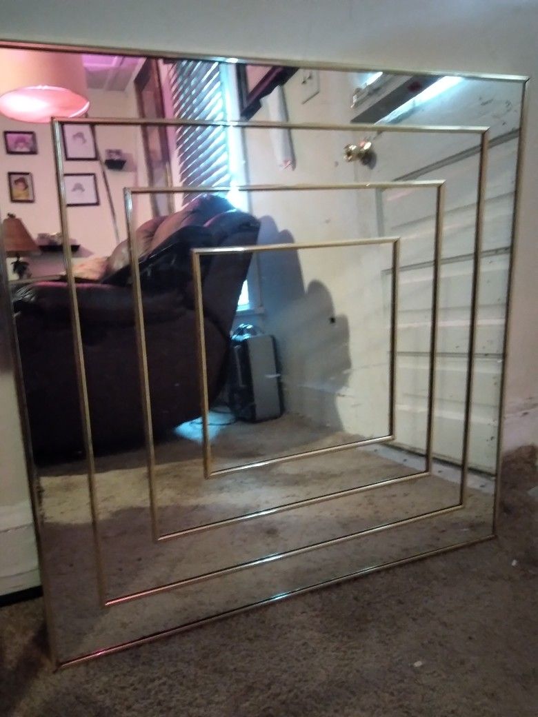 Antique Brass Mirror