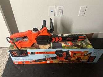BLACK+DECKER 14 in. 8 AMP Corded Electric Rear Handle Chainsaw with Automatic Oiler
