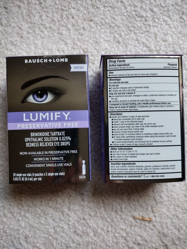 New Lumify preservative-free eyedrops. - $15