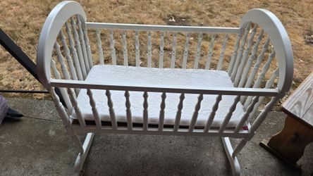 White baby cradle