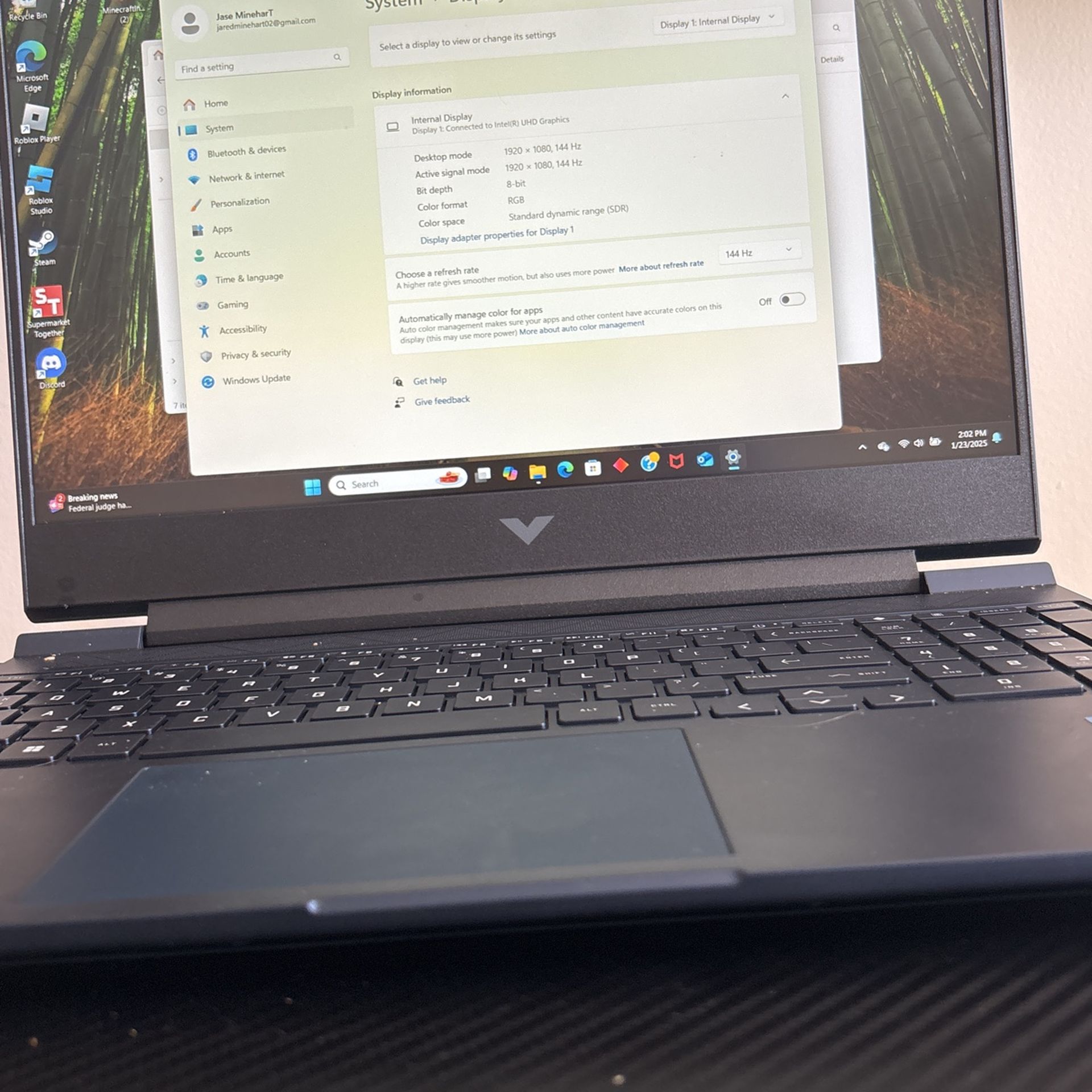 Victus Laptop BARLEY USED