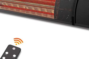 Electric Patio Heater - Outdoor Heater Wall Mounted Super Quiet 1500W Infrared w/ Remote
