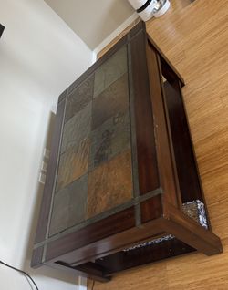 Wood And Stone Coffee Table