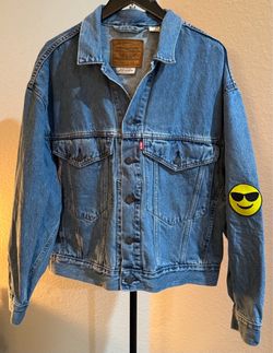 Levi's Denim Trucker Jacket with Smiley Patch