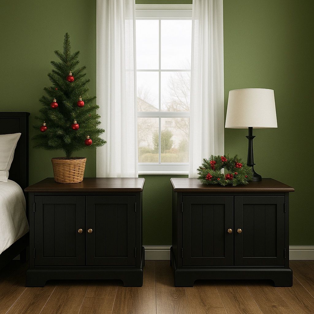 ✨ Modern Black End Tables – Set of 2 | Solid Wood & Elegant Design ✨