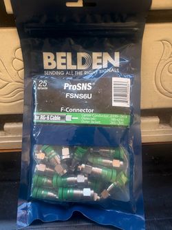 pack of 25 Belden FSNS6U ProSNS Universal F Connectors designed for RG-6 and RG-6Q coaxial cables