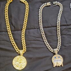 cuban link chain 20" 14mm,  & pendent set...AAA+ rated brilliant shine! $125 EACH!