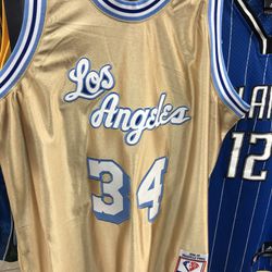 2XL Mitchell & Ness Gold Los Angeles Lakers 75th Anniversary Shaquille O’Neal 1996-97 Hardwood Classics Jersey