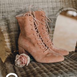 Pink Suede Boots Size 5.5