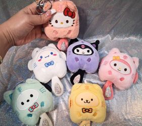 New Hello Kitty & Friends Rhinestone Plush Keychains - $5 each
