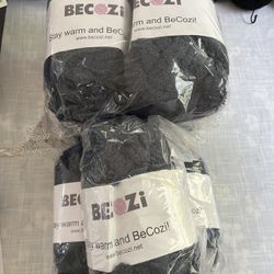 Becozi Chenille Navy Gray Yarn- 7 NEW