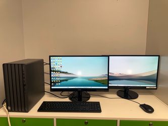 2 AOC 22" LED Monitor with Keyboard & Mouse