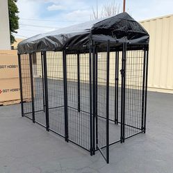 BRAND NEW $290 Large Heavy Duty Kennel with Cover (8 x 4 x 6 FT) Dog Cage Crate Pet Playpen
