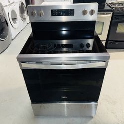 Estufa electrónica Whirlpool de acero inoxidable con garantía de 60 días (se incluye recibo).