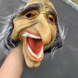 Big Nose Scary Fanged Goblin Troll Halloween Mask Horror