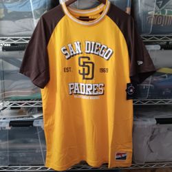 XL San Diego Padres New Era Men's Brown And Gold Throwback Tee