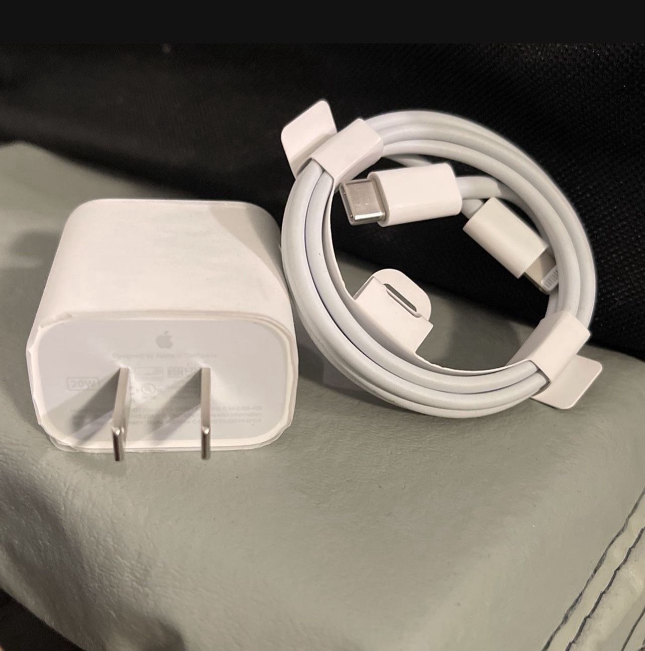 20W Genuine OEM Apple iPhone Fast Charger & USB-C Lightning Cable
