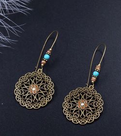 Beautiful bronze color boho earrings