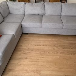 Oversized Sectional Sofas & Couches Set,Modern Large Upholstered U-Shape Sofa with Extra Wide Chaise Lounge Modular Sectional Sofa Couch,Light Grey